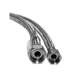 Rustfri tillbsslange m/rustfri armering. VA-Godkendt 3/8F-1/2F 1000mm